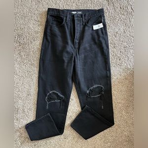 Old Navy. High-rise straight, distressed jeans.